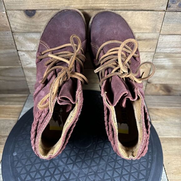 Born Womens Size US 6 Artisan Comfort Lace Up Booties Temple II Dark Red - Picture 5 of 10